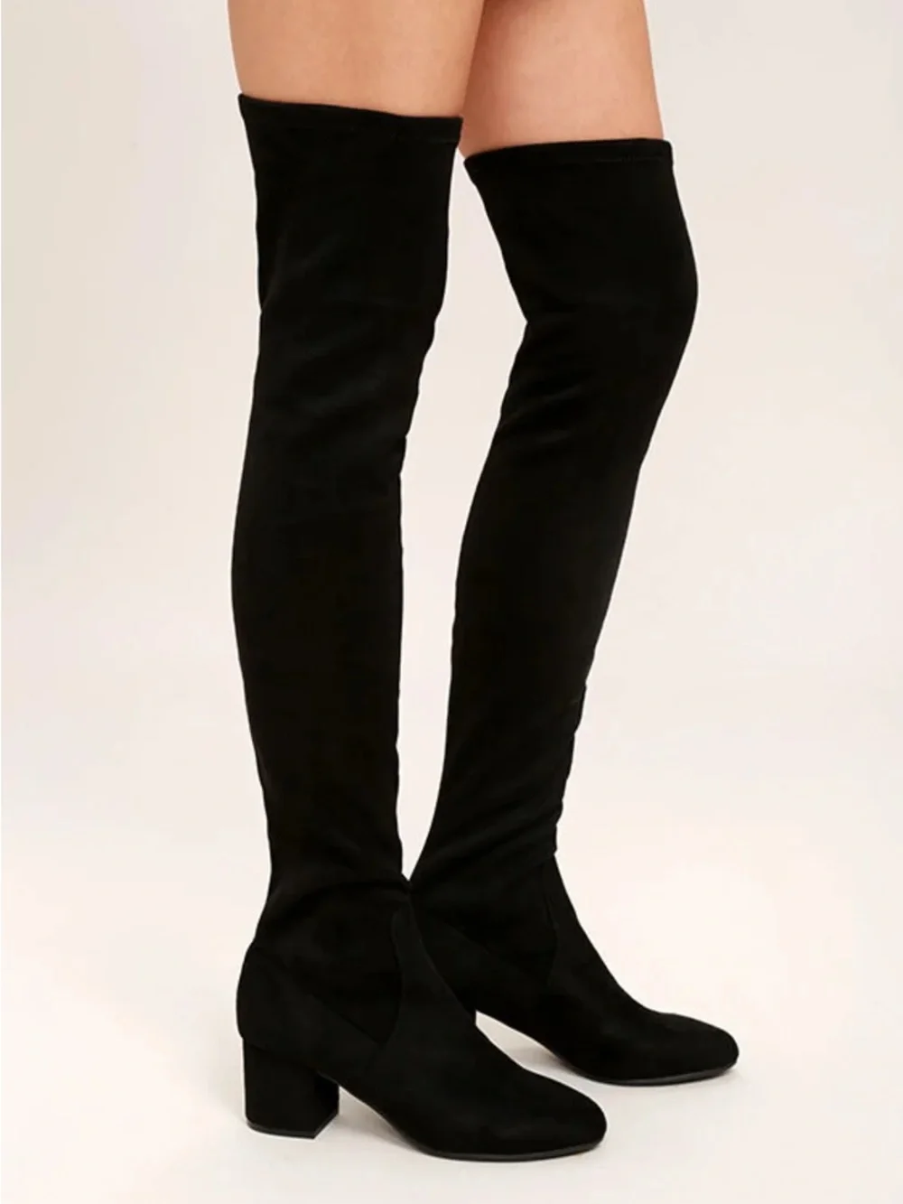 Steve Madden Isaac Over The Knee Thigh High Boots Black Faux Suede Sz 9.5
